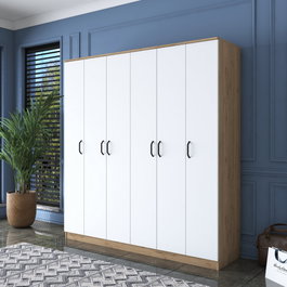Hanah Home Armario Nogal y Blanco